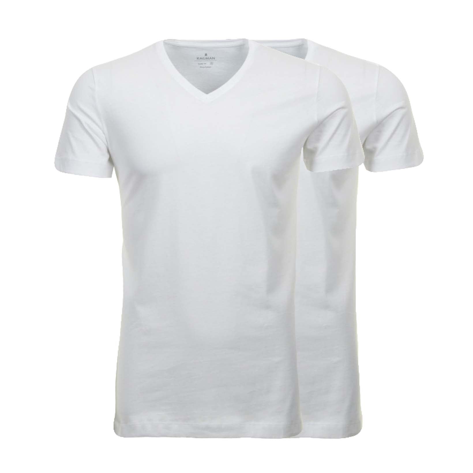 T-Shirts mit V-Ausschnitt Bodyfit - Doppelpack-Ragman-Conrad Hasselbach Shoes & Garment