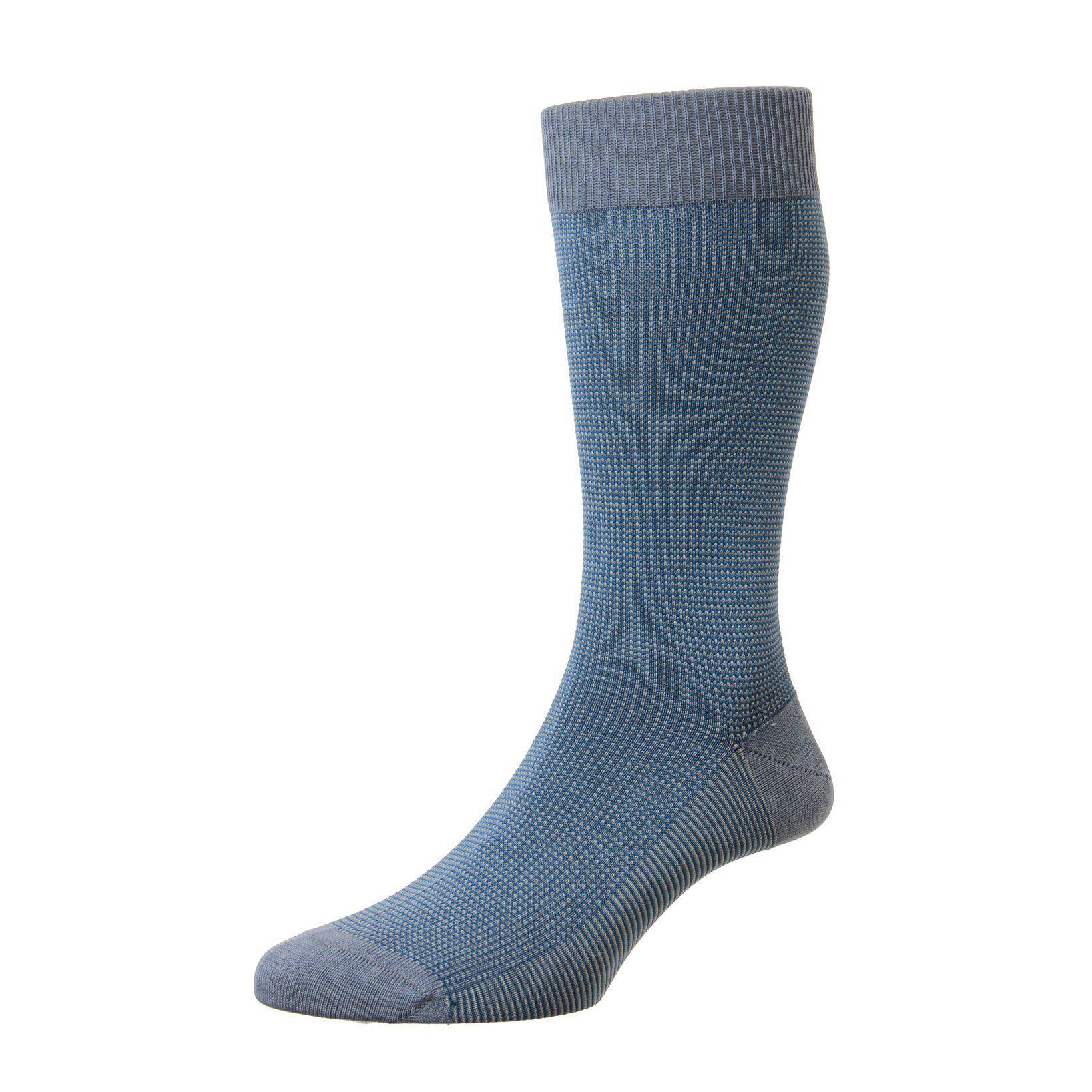 Tewkesbury (Lang) 3-Farbige Birdseye - Fil D'Ecosse / Baumwolle Lisle - Lange Herrensocken (Über Die Wade)-Pantherella-Conrad Hasselbach Shoes & Garment
